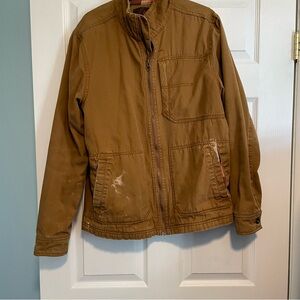 Prana Men’s Jacket. Good Quality. Brown Canvas Jacket. Item # 11206